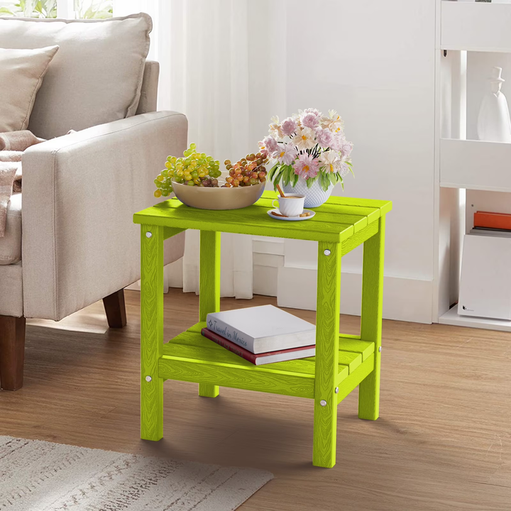 Wenkil 2-Tier HDPE Side Table – Indoor & Outdoor Utility Table