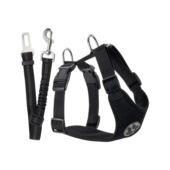 Dog Car Harness Seatbelt Set – Safe & Comfortable Travel for Your Pet