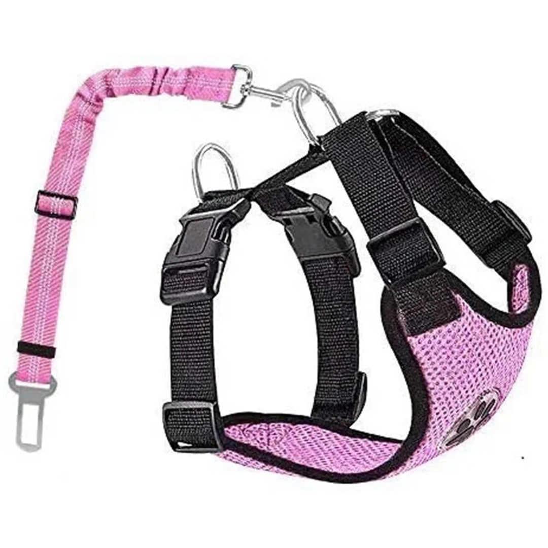 Dog Car Harness Seatbelt Set – Safe & Comfortable Travel for Your Pet