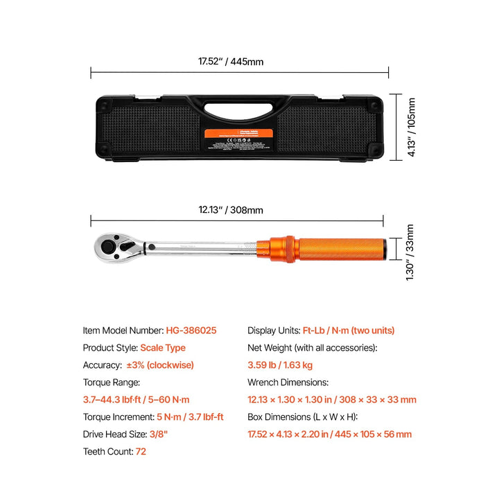 Torque Wrench Set – Dual-Direction Adjustable Mechanical Wrench Kit