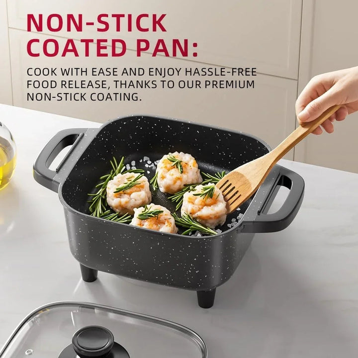 Stainless Steel Electric Frying Pan – Multifunctional Non-Stick Cooking Appliance