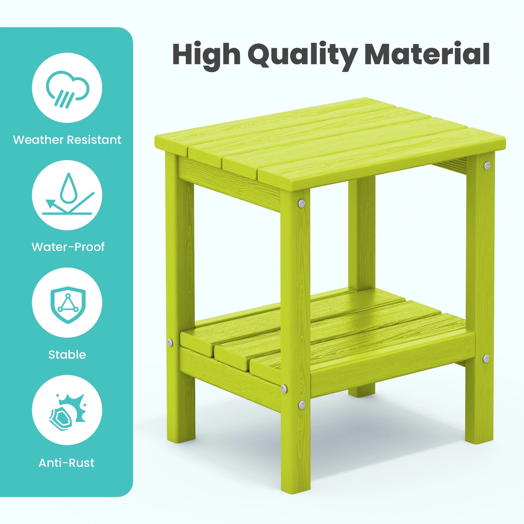 Wenkil 2-Tier HDPE Side Table – Indoor & Outdoor Utility Table