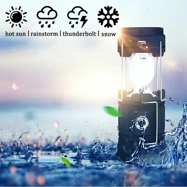 Rechargeable Solar Camping Lantern – Powerful Telescopic Lamp for Outdoor