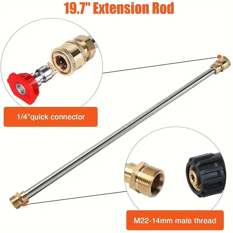 High Pressure Cleaning Water Gun with Quick Connect & 5 Nozzles