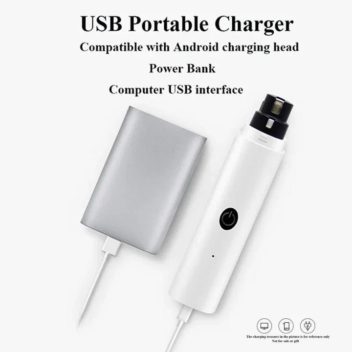 Electric Dog Nail Grinder with LED Light – Rechargeable USB Charging Pet Nail Clippers