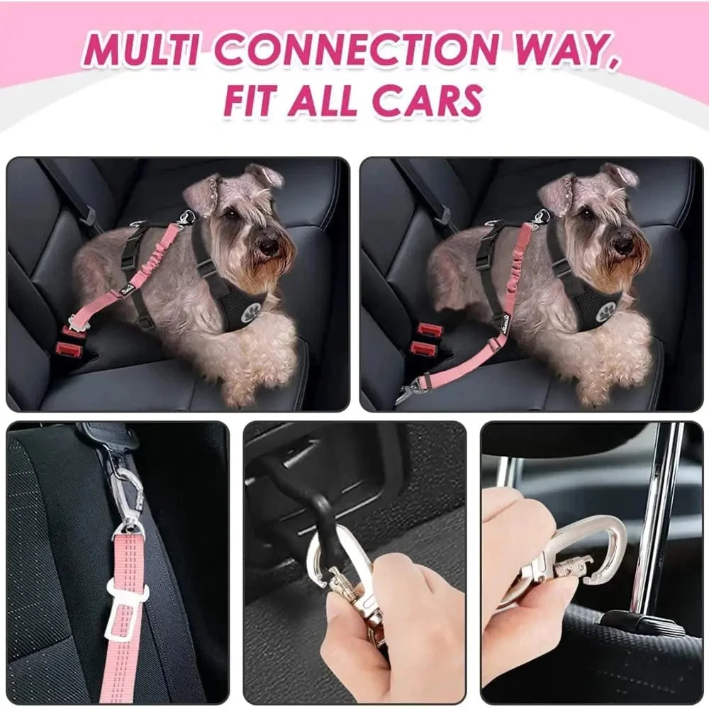 Dog Car Harness Seatbelt Set – Safe & Comfortable Travel for Your Pet