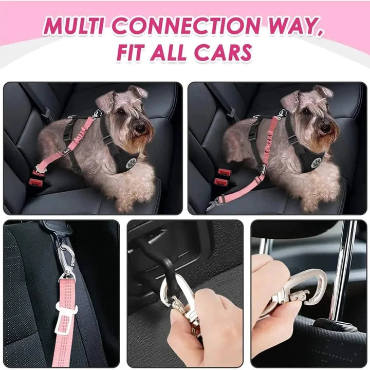 Dog Car Harness Seatbelt Set – Safe & Comfortable Travel for Your Pet