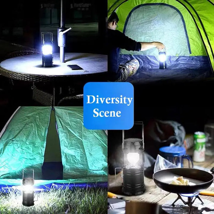 Rechargeable Solar Camping Lantern – Powerful Telescopic Lamp for Outdoor