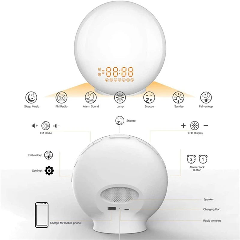 Wake Up Light Sunrise Alarm Clock with Simulation