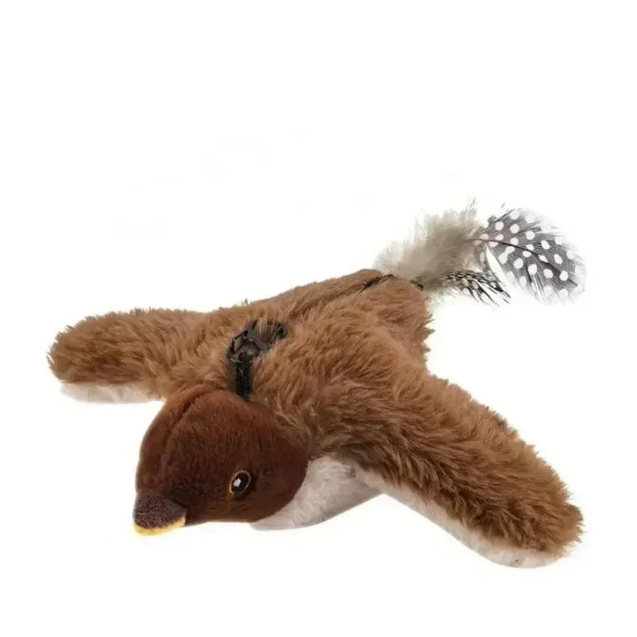 Interactive Electric Chirping Bird Cat Toy with Feather & Catnip