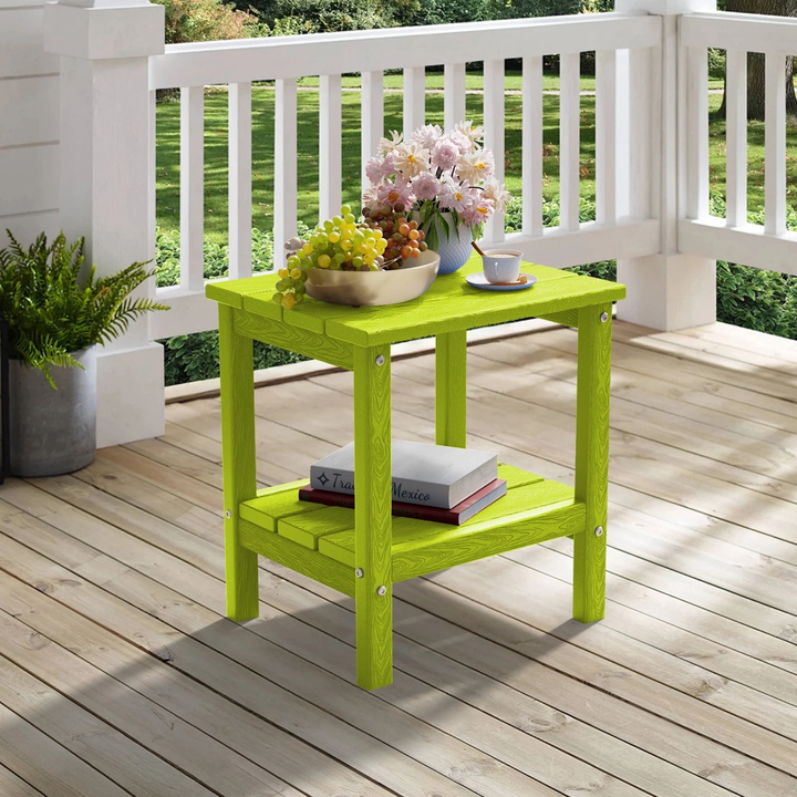 Wenkil 2-Tier HDPE Side Table – Indoor & Outdoor Utility Table
