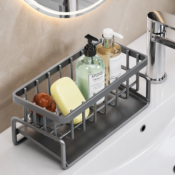 Kitchen Sink Organizer Rack – Sponge Holder & Drainage Storage Shelf