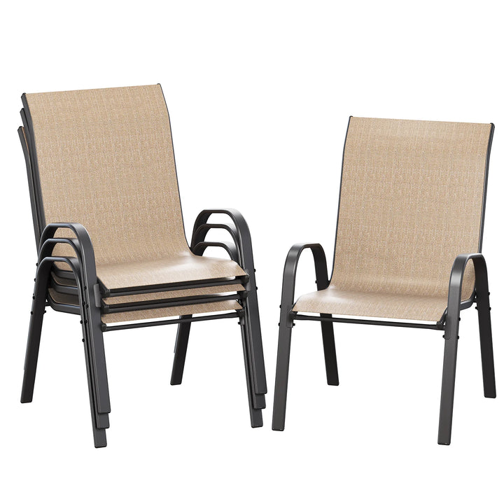 Wenkil Outdoor Patio Dining Chairs – Set of 4 (Khaki)