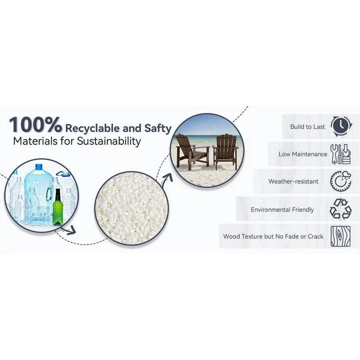 Wenkil Stackable HDPE Adirondack Chairs – Set of 2 | (Brown)