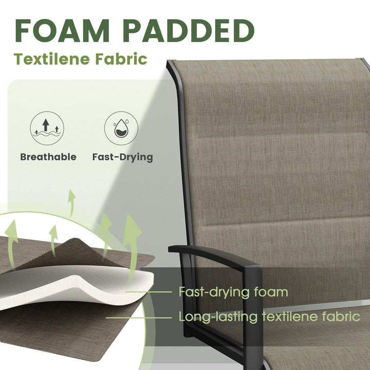 Wenkil Outdoor Swivel Dining Chairs – Set of 2 (Taupe)