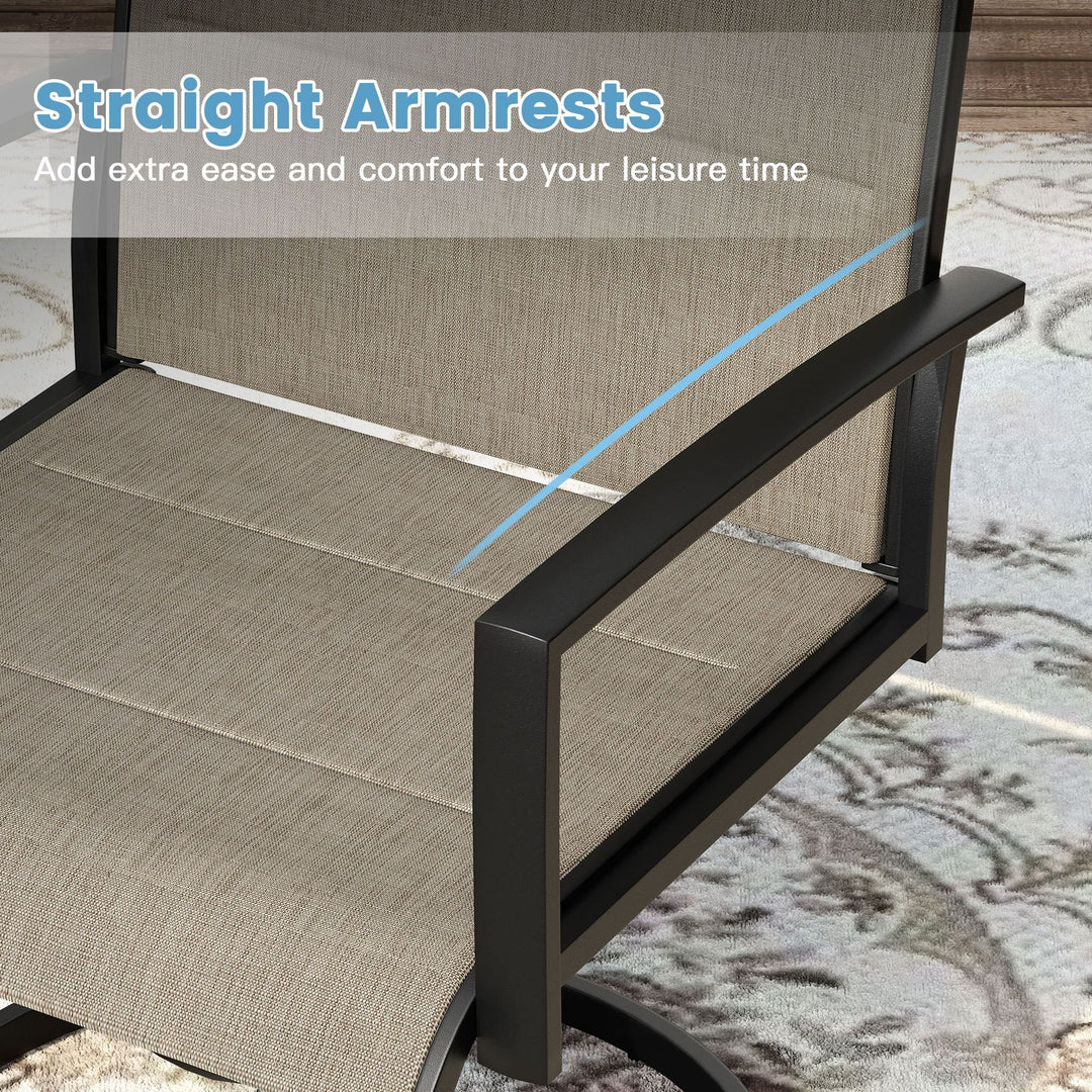 Wenkil Outdoor Swivel Dining Chairs – Set of 2 (Taupe)