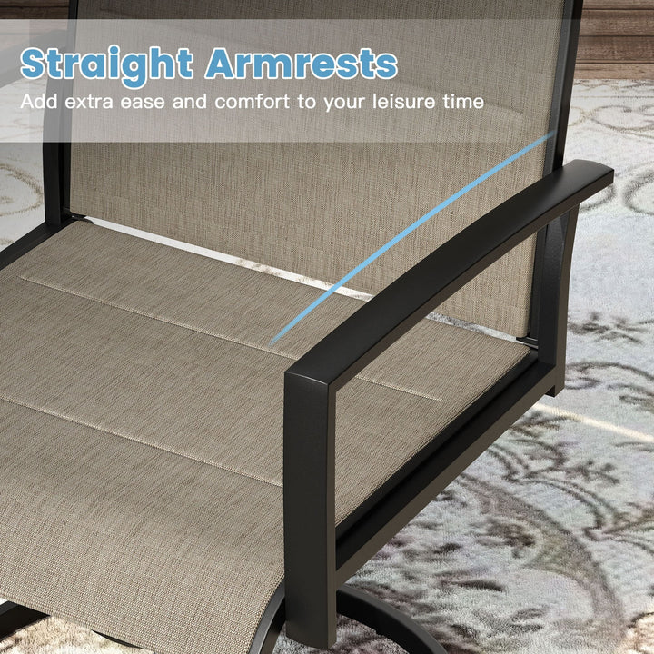 Wenkil Outdoor Swivel Dining Chairs – Set of 2 (Taupe)