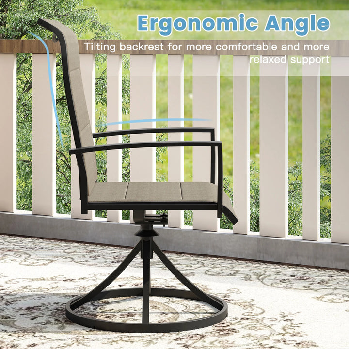 Wenkil Outdoor Swivel Dining Chairs – Set of 2 (Taupe)