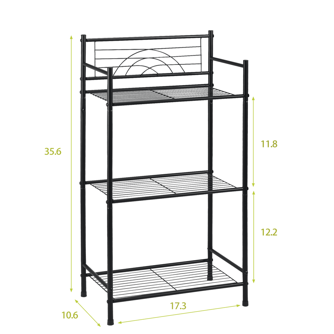 WENKIL 3-Tier Narrow Bathroom Shelf, Freestanding Metal Bathroom Storage Rack