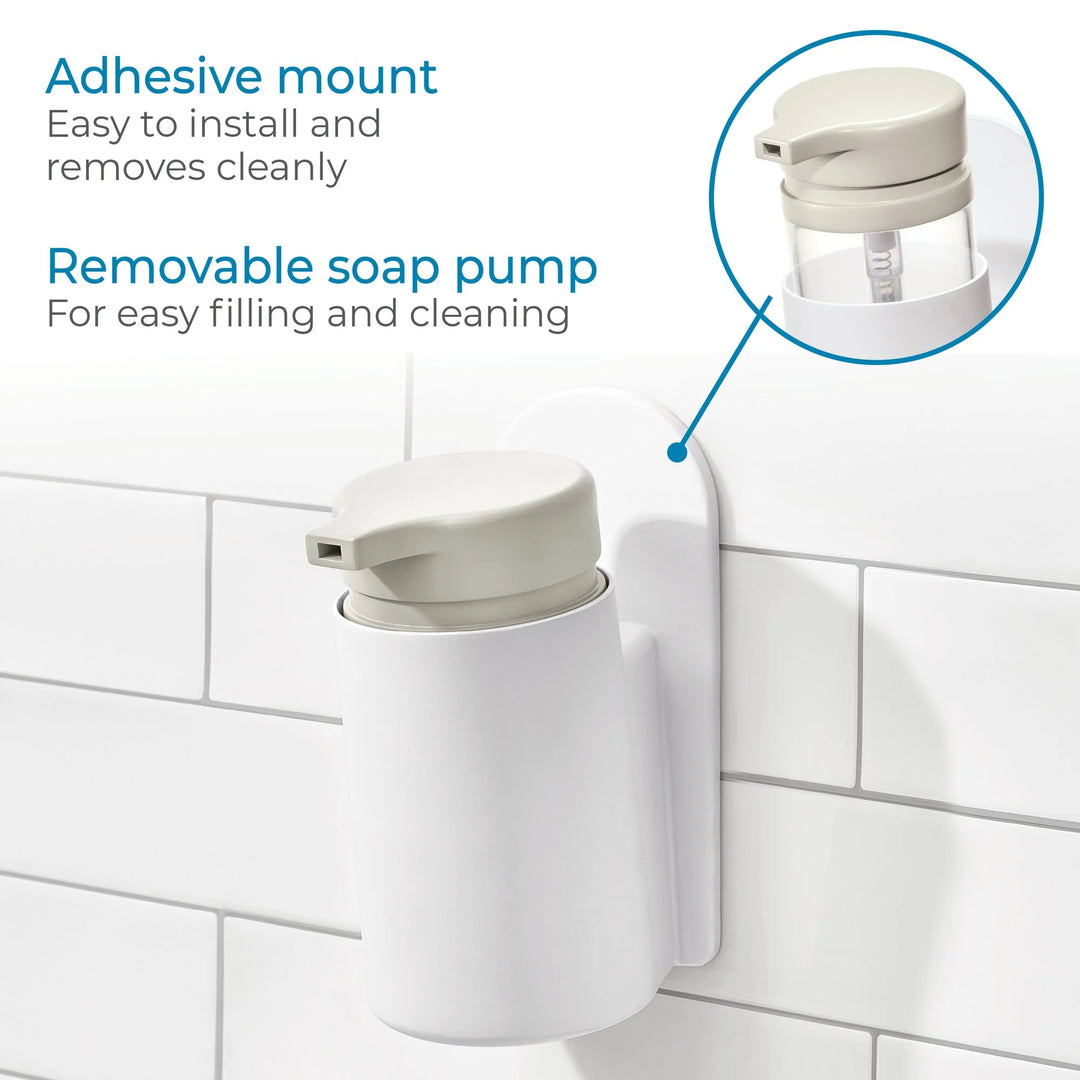 WENKIL Self-Adhesive Soap Dispenser – Berkley Style - Coconut/White