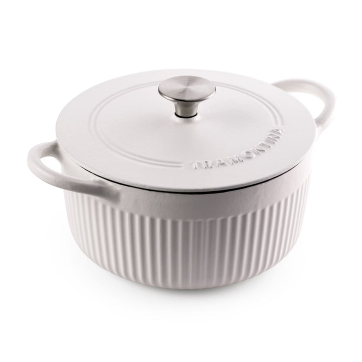 WENKIL 3.5 Qt Enameled Cast Iron Dutch Oven with Lid, White