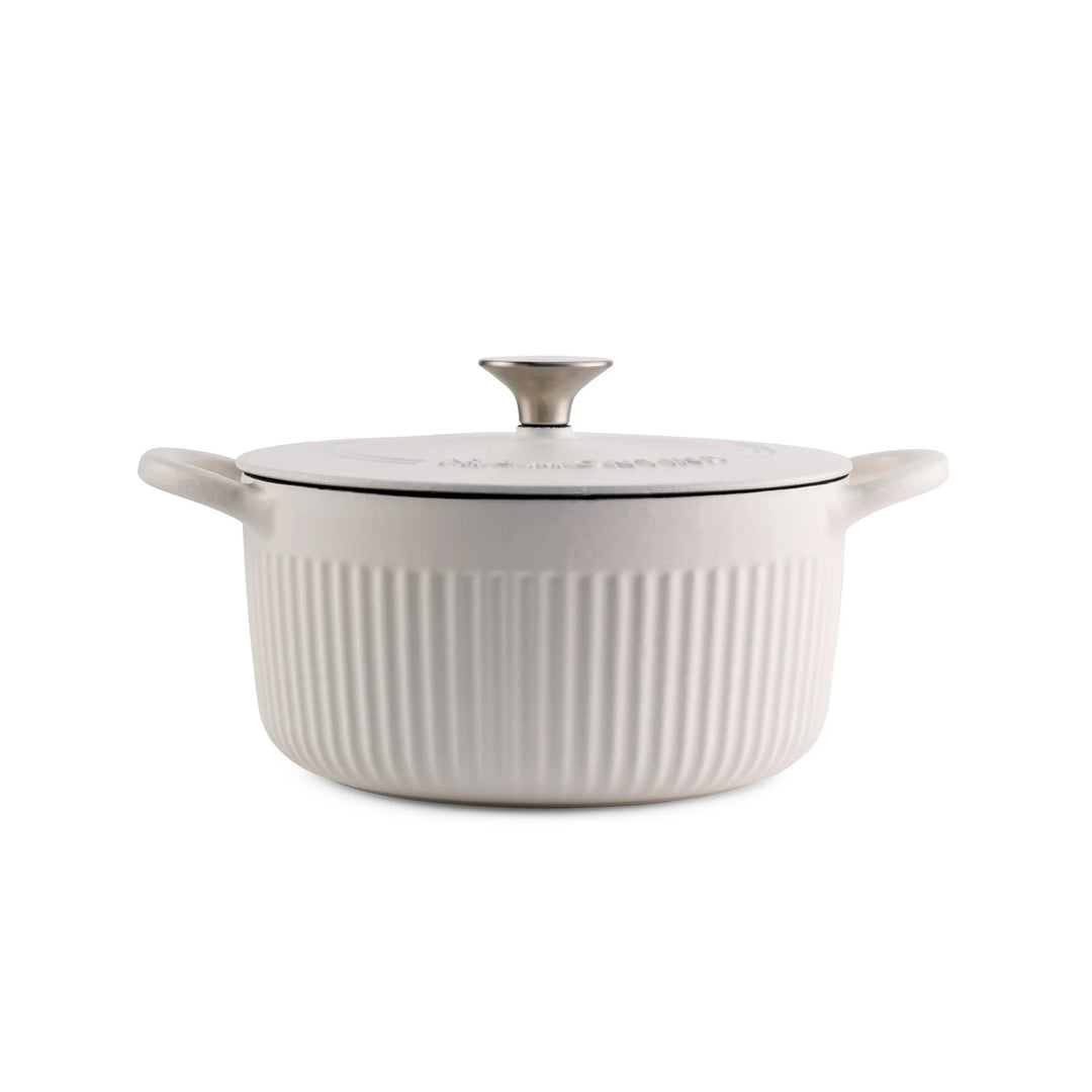 WENKIL 3.5 Qt Enameled Cast Iron Dutch Oven with Lid, White