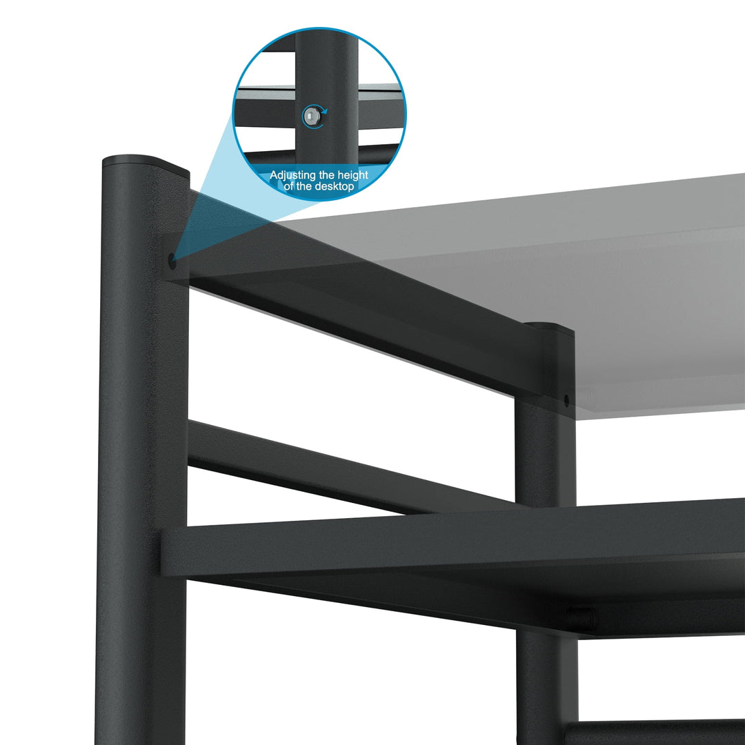 WENKIL Extendable Microwave Shelf, 3-Tier Kitchen Counter Organizer with Hooks
