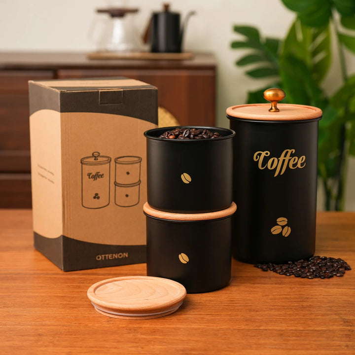 Wenkil Airtight Coffee Canister Set (3-Pack)