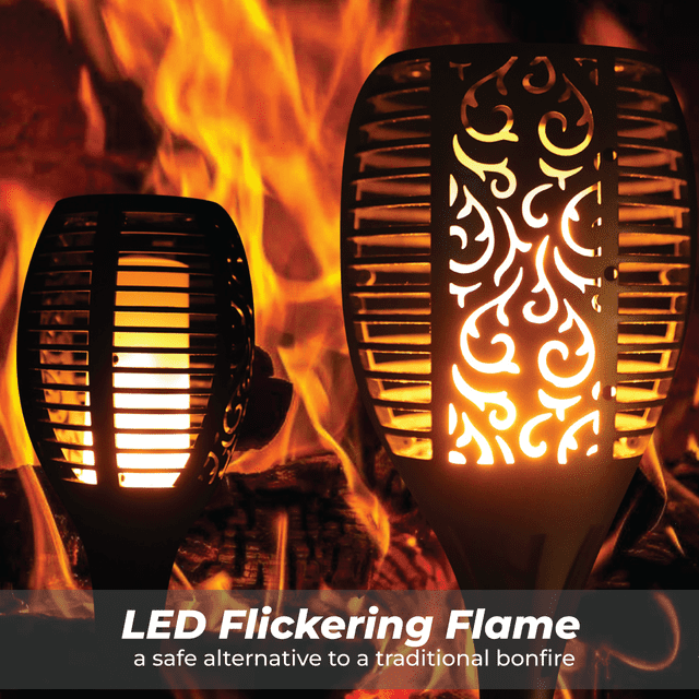 Wenkil Solar Torch Lights 4-Pack Flickering Flame Outdoor Lights