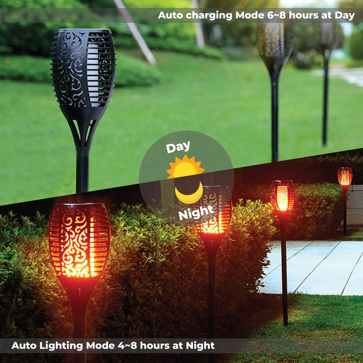 Wenkil Solar Torch Lights 4-Pack Flickering Flame Outdoor Lights