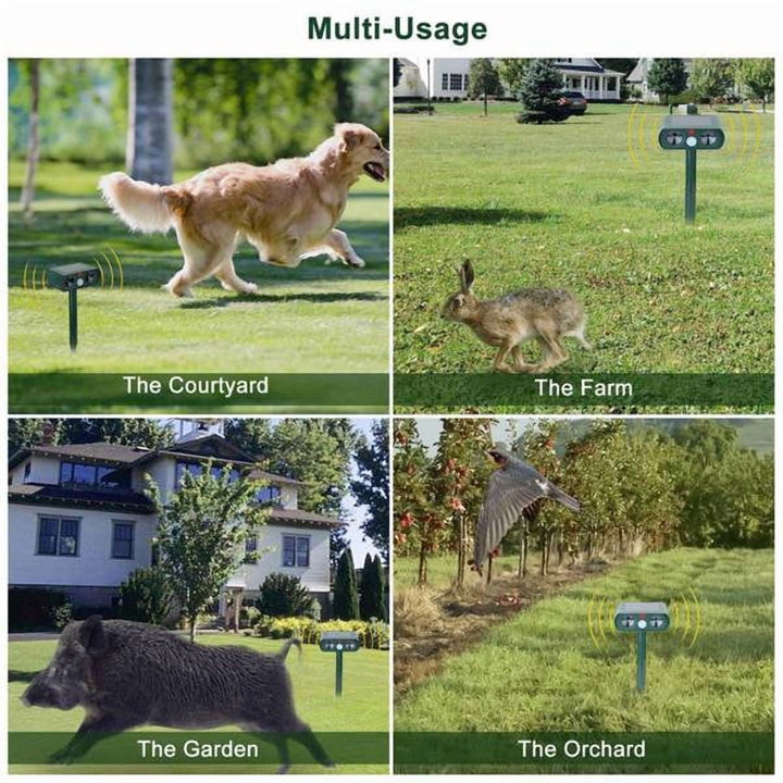 Wenkil Solar Ultrasonic Animal Repeller Motion Sensor IPX4 Waterproof