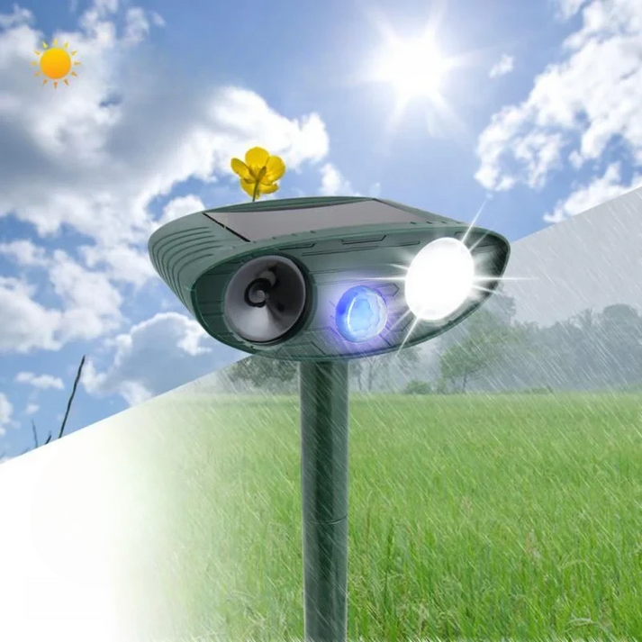 Wenkil Solar Ultrasonic Animal Repeller with Motion Sensor (Pack of 4)