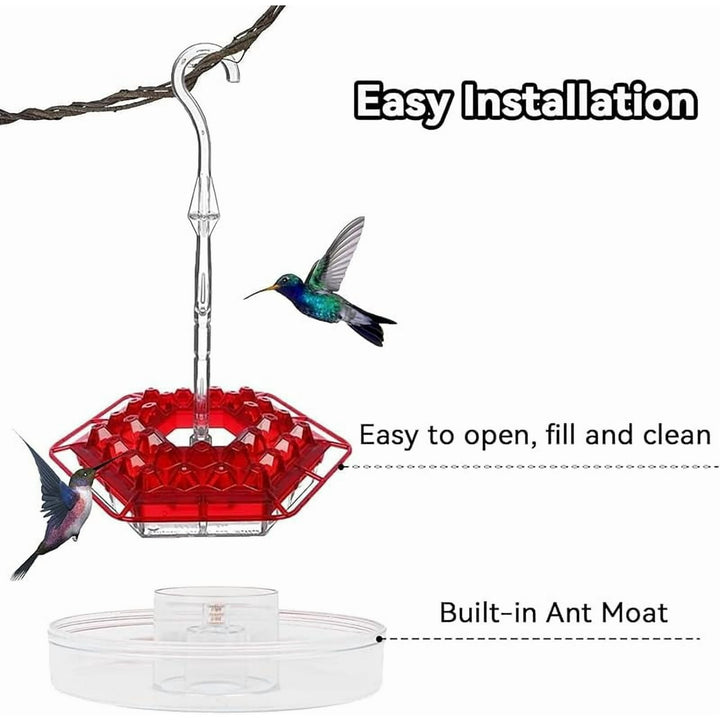 Wenkil Hummingbird Feeder with Ant Moat & 30 Feeding Ports