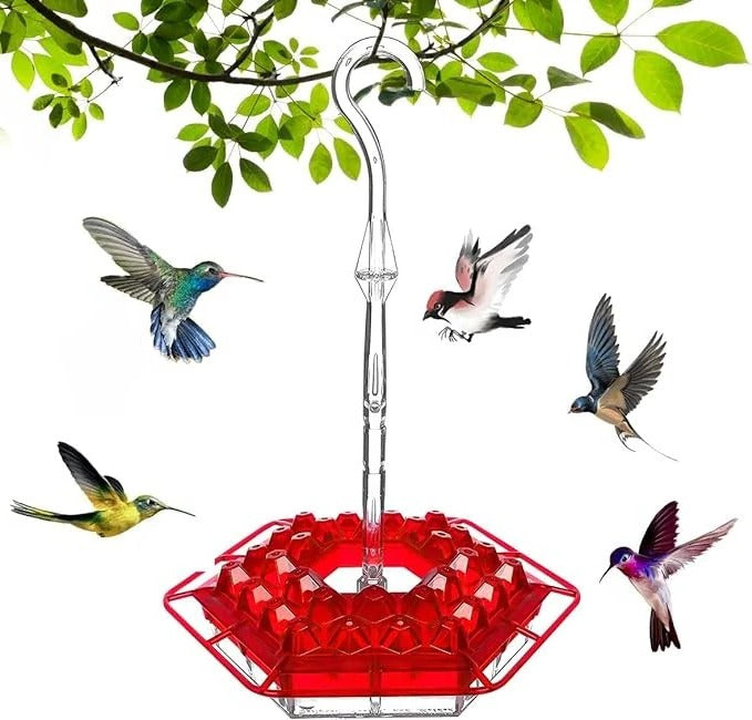 Wenkil Hummingbird Feeder with Ant Moat & 30 Feeding Ports