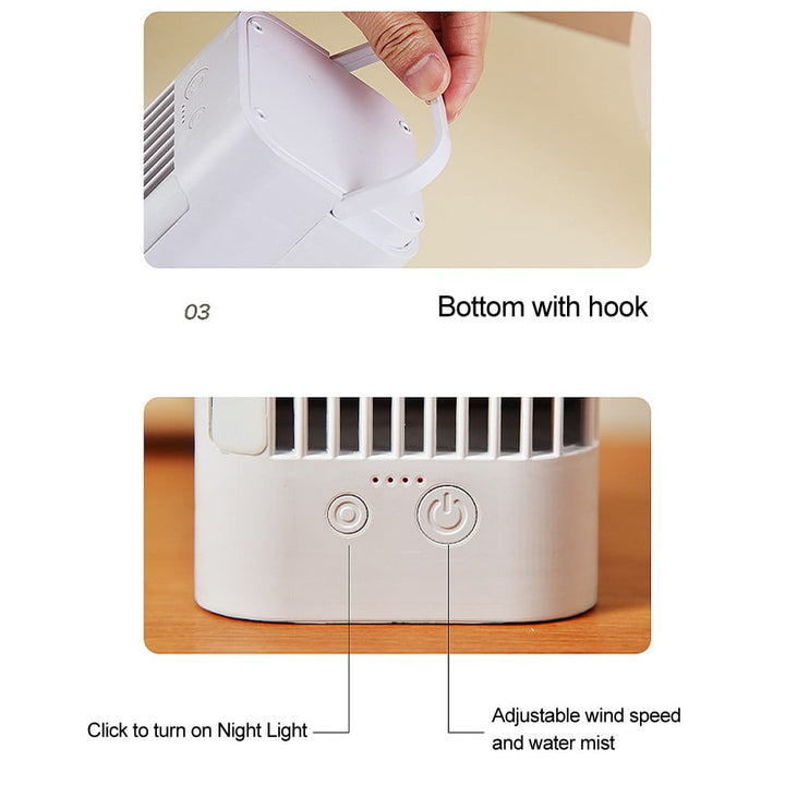 Wenkil Mini Portable Air Cooler USB Desk Fan
