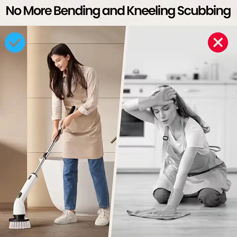 Wenkil 9-in-1 Electric Spin Cleaning Brush with Adjustable Handle
