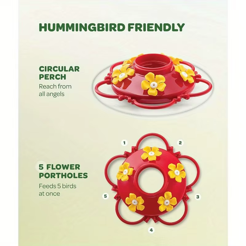 Wenkil Hanging Hummingbird Feeder with 5 Nectar Ports