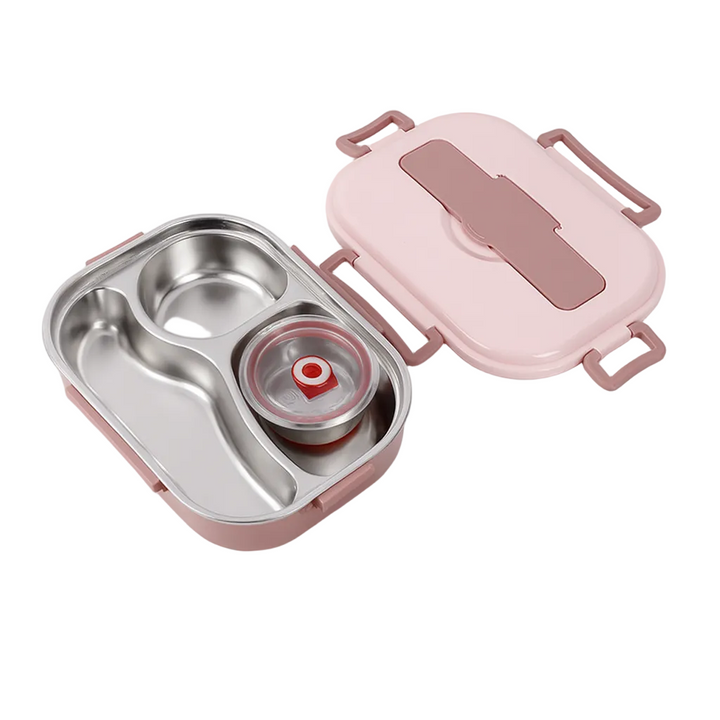Thermal Lunch Box 4 Grid Stainless Steel Food Storage Container