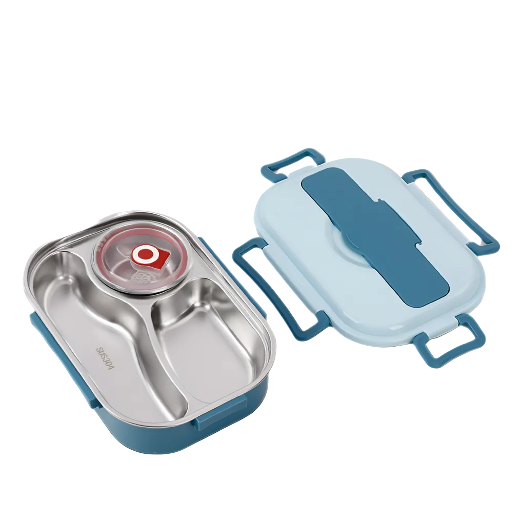 Thermal Lunch Box 4 Grid Stainless Steel Food Storage Container