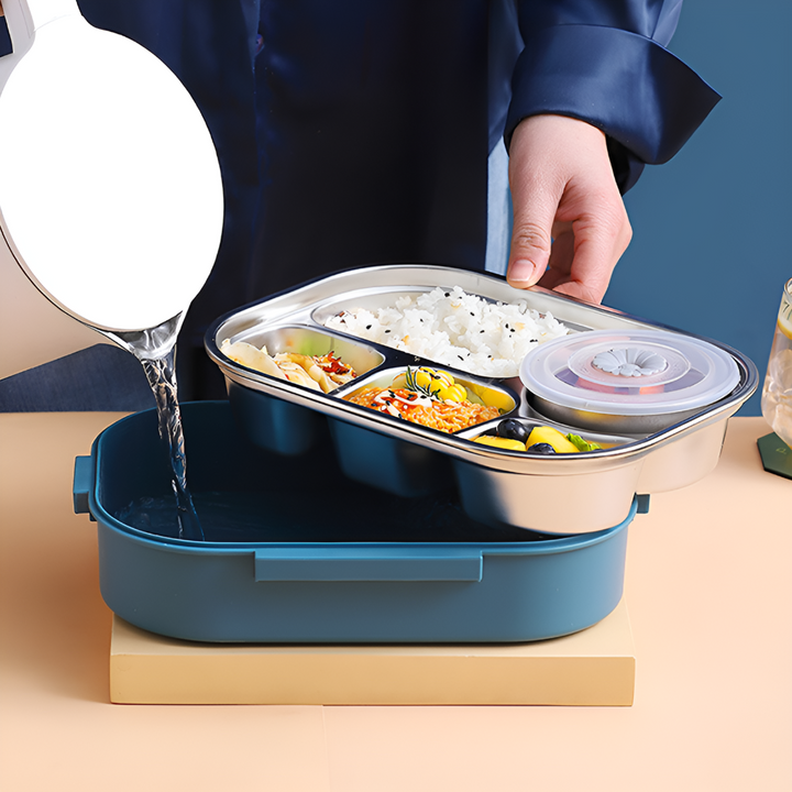 Thermal Lunch Box 4 Grid Stainless Steel Food Storage Container