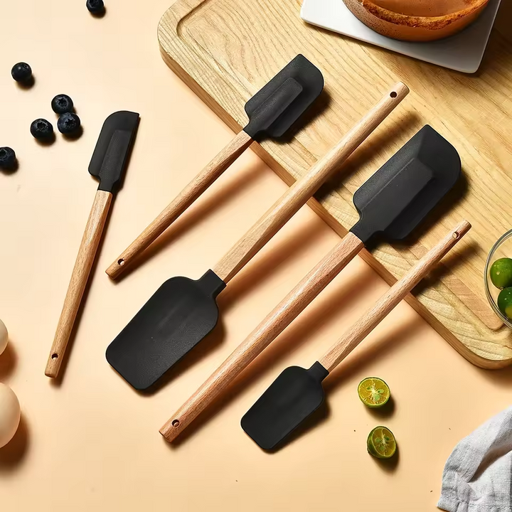 5-Piece Silicone Baking Spatulas Set for Baking, Mixing & Decorating