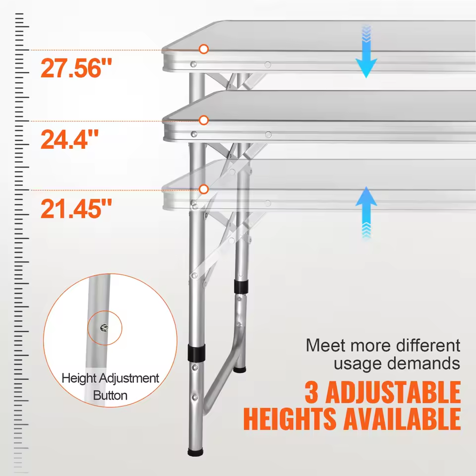 Folding Camping Kitchen Table with Storage for Outdoor
