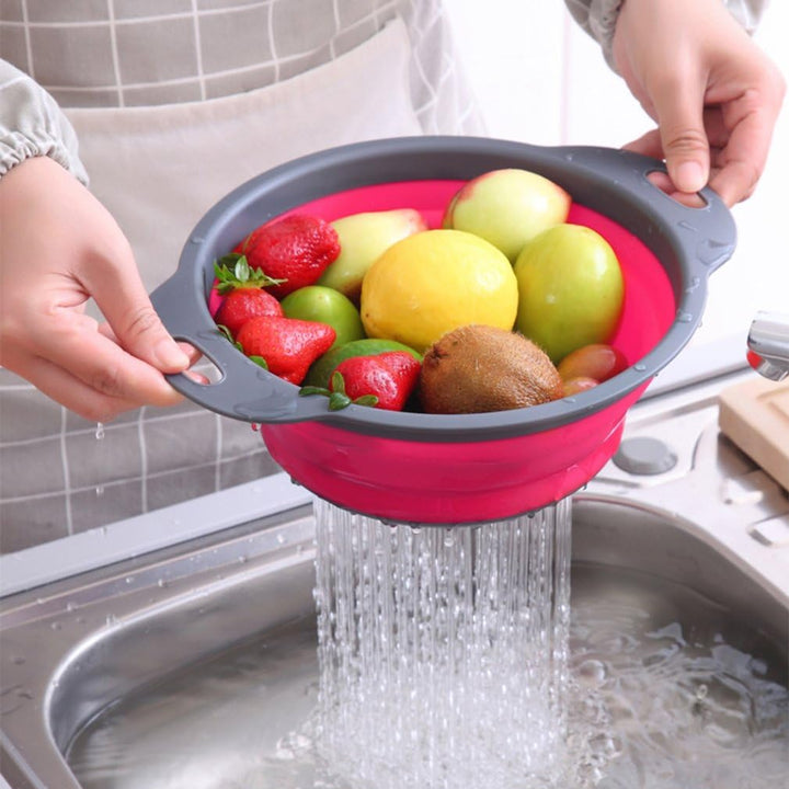 Collapsible Colander Set, Foldable Kitchen Strainers for Fruits, Vegetables & Pasta