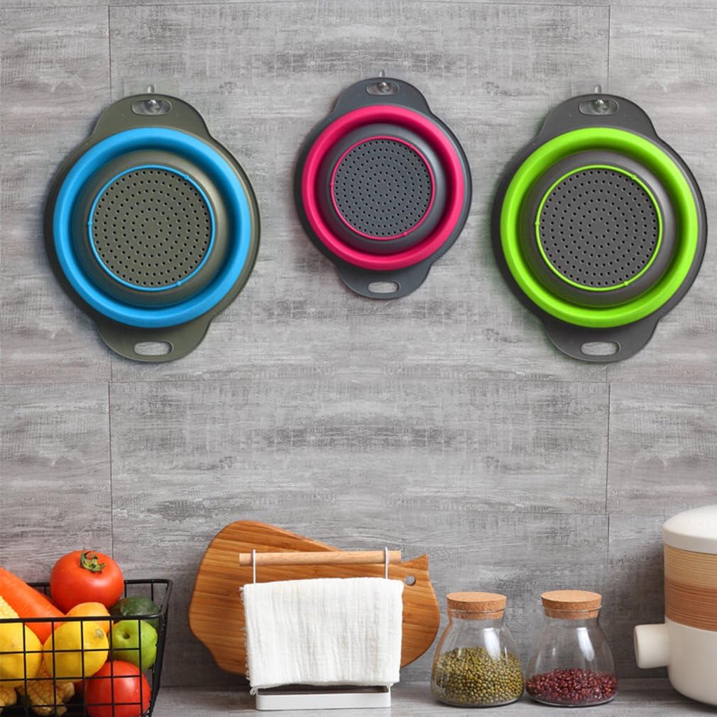 Collapsible Colander Set, Foldable Kitchen Strainers for Fruits, Vegetables & Pasta