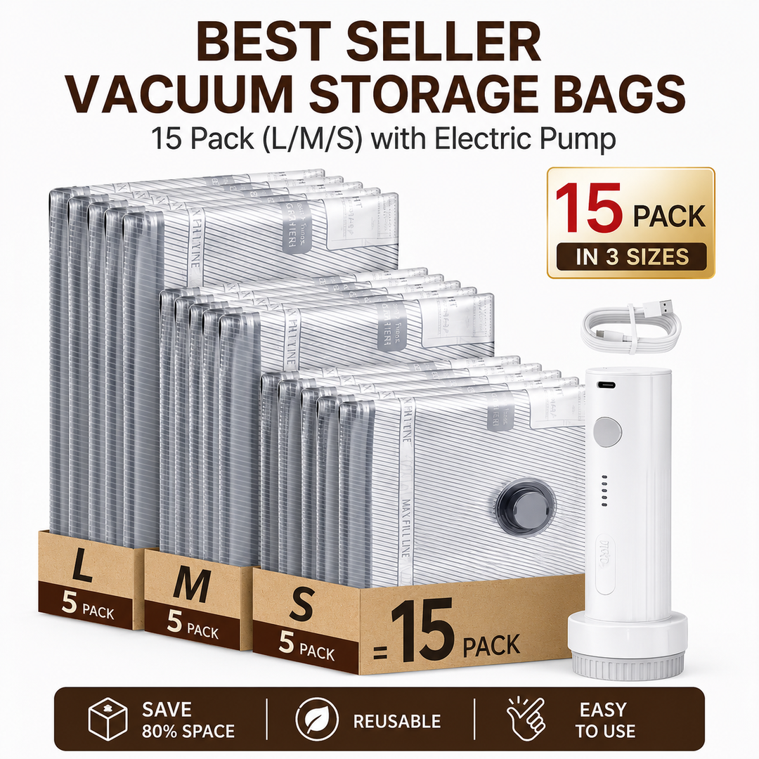 Portable Vacuum Sealer with Rechargeable Air Pump & 15 Bags