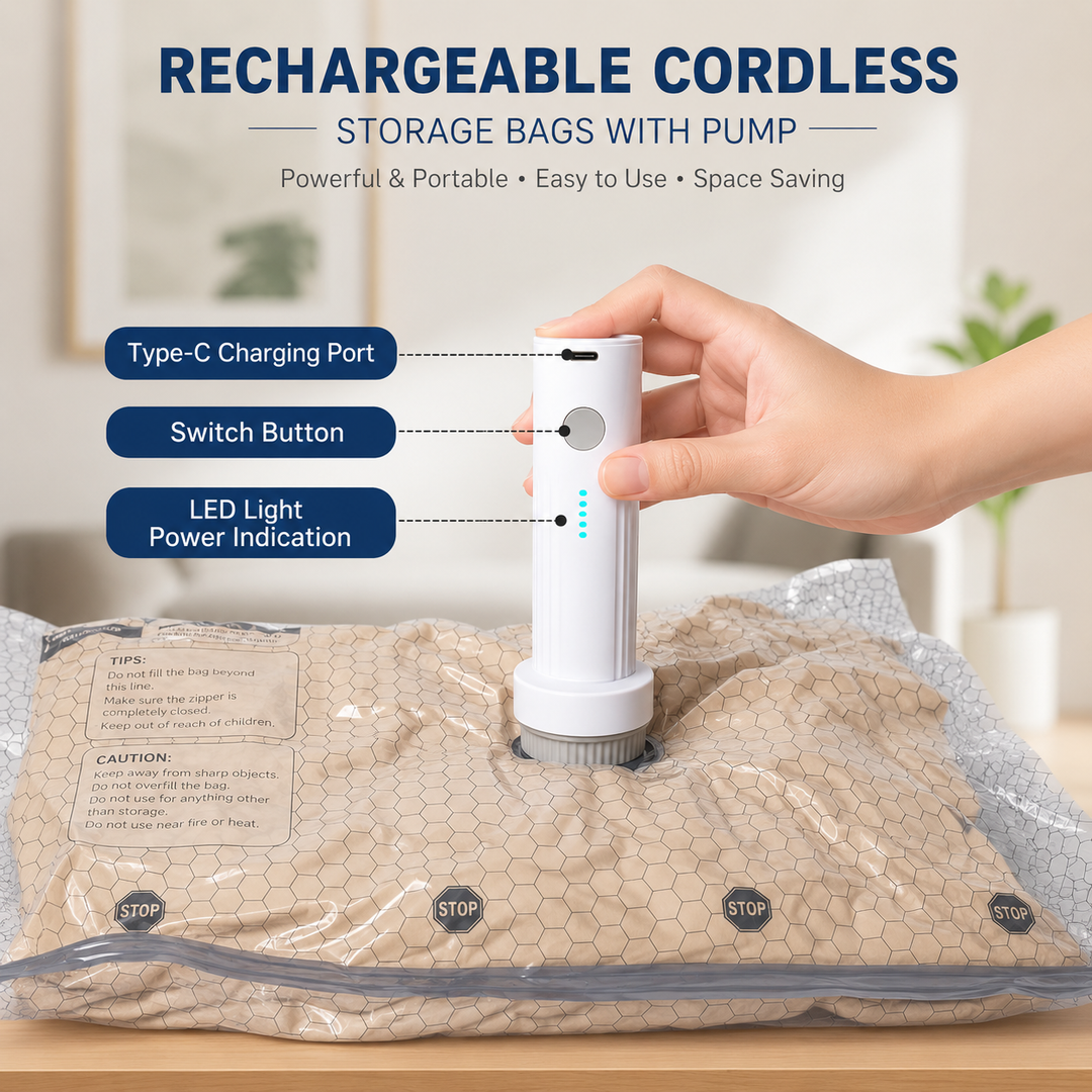 Portable Vacuum Sealer with Rechargeable Air Pump & 15 Bags