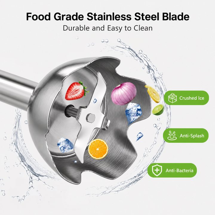 4-in-1 Hand Mixer 1200W Immersion Blender with Chopper & Whisk