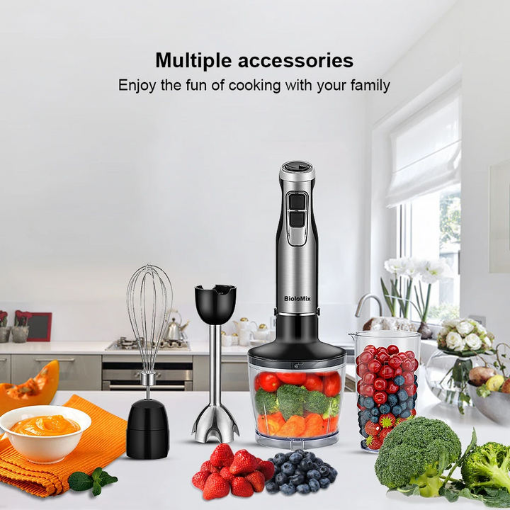 4-in-1 Hand Mixer 1200W Immersion Blender with Chopper & Whisk