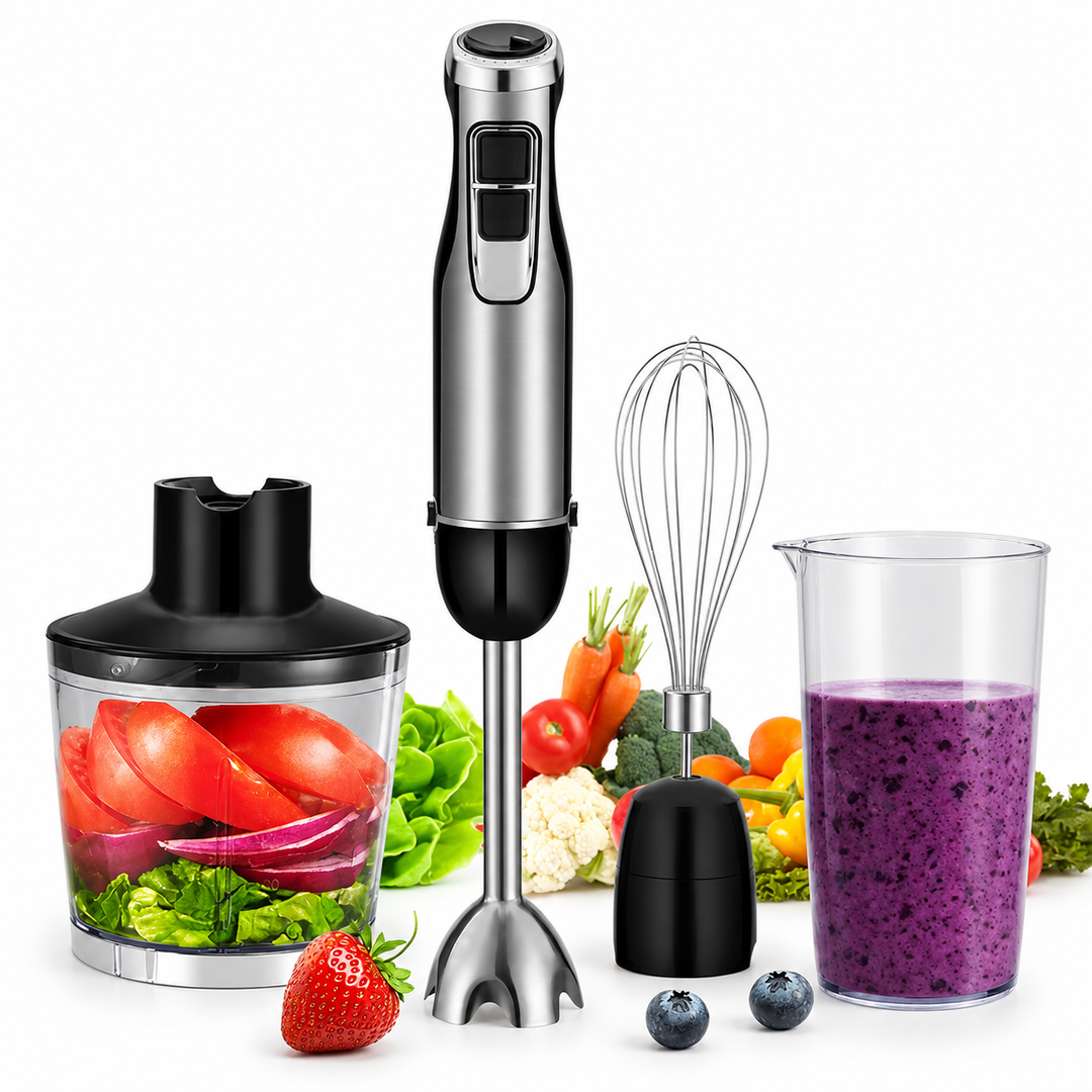 4-in-1 Hand Mixer 1200W Immersion Blender with Chopper & Whisk