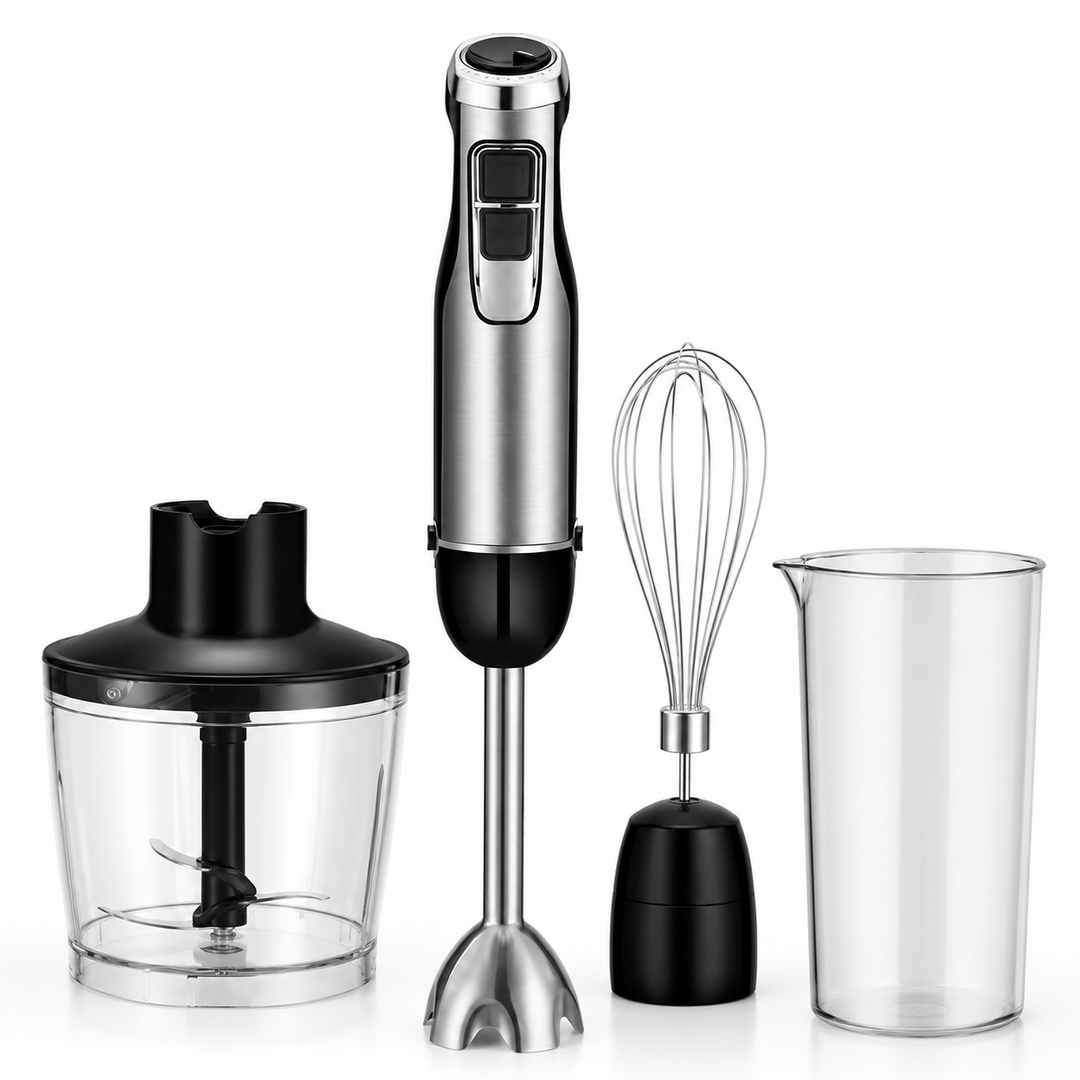 4-in-1 Hand Mixer 1200W Immersion Blender with Chopper & Whisk